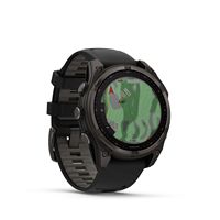 Garmin - fēnix 8 Solar Sapphire GPS Smartwatch 47mm Fiber-reinforced polymer - Carbon Gray DLC Ti... - Left View