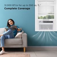 TCL - 550 Sq. Ft. 12,000 BTU Smart Window Air Conditioner - White - Left View