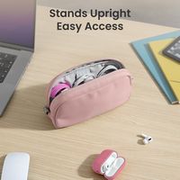tomtoc - Light-T12 Electronic Accessory Organizer Tech Pouch Cable Bag Travel Case for Cords, Cab... - Left View