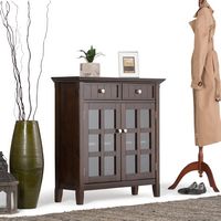 Simpli Home - Acadian Entryway Storage Cabinet - Brunette Brown - Left View