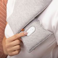 Calming Heat - Charcoal + Copper Infused Messaging Neck Wrap - Gray - Left View