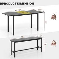 Costway 3 Piece Dining Table Set for 4-6  63