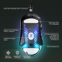 SteelSeries - Aerox 9 Wireless Ultra Lightweight Honeycomb Water Resistant RGB Optical Gaming Mou... - Left View