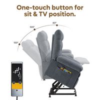 Bestier Triple Motor Power Lift Recliner Chair with Removable Cover Lumbar Pillow and Side Pocket... - Left View