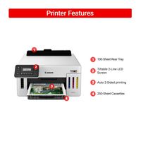 Canon - Mega Tank GX5120 Wireless SuperTank Inkjet Printer - White - Left View