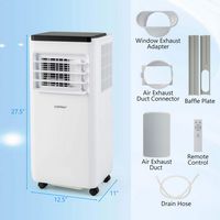 Costway 6500 BTU(10000 BTU ASHRAE) Portable Air Conditioner Cools up to 350 Sq.Ft with Fan & Dehu... - Left View