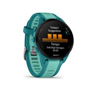 Garmin - Forerunner 165 Music GPS Smartwatch 43 mm Fiber-Reinforced Polymer - Turquoise/Aqua - Left View