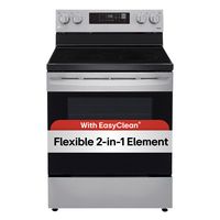 LG - 6.3 Cu. Ft. Smart Freestanding Electric Range with EasyClean and WideView Window - Stainless... - Left View