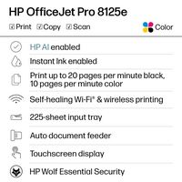 HP - OfficeJet Pro 8125e Wireless AI-Enabled AiO Inkjet Printer w/ 3 Months of Instant Ink (+1 Bo... - Left View