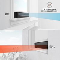 Sharper Image - PROFILE Window Fan with Reversible Exhaust, Weather Resistant Case, Black - Black - Left View