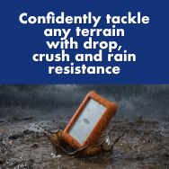 LaCie - Rugged 2TB External USB-C, USB 3.1 Gen 1 Portable Hard Drive - Orange/Silver - Left View