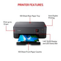 Canon - PIXMA TS6420a Wireless All-In-One Inkjet Printer - Black - Left View