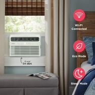 Frigidaire - 8,000 BTU 350 Sq. Ft. Smart Window Air Conditioner with Remote - White - Left View