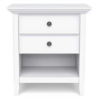 Simpli Home - Amherst Bedside Table - White - Left View