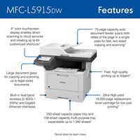 Brother - MFC-L5915DW Wireless Black-and-White All-in-One Laser Printer with Duplex Print, Scan, ... - Left View