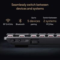 ASUS - ProArt KD300 65% Wireless Mechanical RGB Keyboard with RX Red Low-Profile Switches - Black - Left View