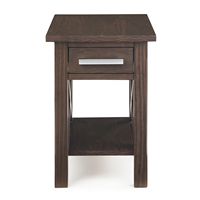 Simpli Home - Kitchener Narrow Side Table - Warm Walnut Brown - Left View