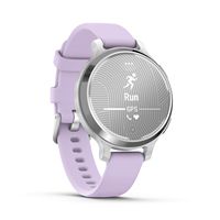 Garmin - Lily 2 Active GPS Smartwatch 33 mm Anodized Aluminum - Silver with Purple Jasmine Silico... - Left View