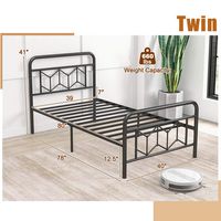 Costway Twin Size Bed Frame Mattress Foundation with Headboard 12.5
