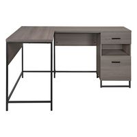 OSP Home Furnishings - Hagney Lane L-Shape Desk - Farm Oak - Left View