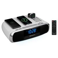 Studebaker - Workstation Hi-Fi CD Clock Radio and Wireless Charging Station - White - Left View