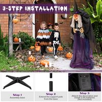 Costway - 6Ft Lighted and Animated Halloween Witch Outdoor Indoor Animatronic Halloween Decoratio... - Left View
