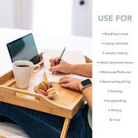 LapGear - Rossie Home Medium Bamboo Media Bed Tray - Natural Bamboo - Left View