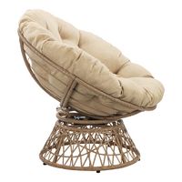 OSP Home Furnishings - Papasan Chair - Cream - Left View