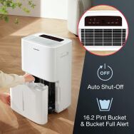 Amana - 50-Pint 8.1 Quart Bucket Capacity Portable Dehumidifier - White - Left View