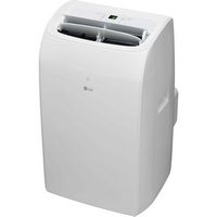 LG - 450 Sq. Ft. 10,200 BTU Smart Portable Air Conditioner 12,000 BTU Heater - White - Left View