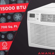 Amana - 700 Sq. Ft. 15,000 BTU Window Air Conditioner - White - Left View