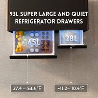 Livtab - Smart Coffee Table with Refrigeration, Freezer Drawer, Wireless Charging, Bluetooth Spea... - Left View