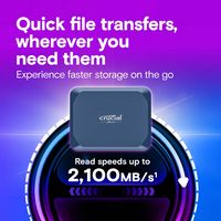 Crucial - X10 2TB External USB-C SSD - Blue - Left View