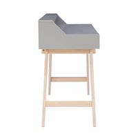 Linon Home Décor - Stanley Two-Drawer Desk With Hutch Shelf - Natural & Gray - Left View