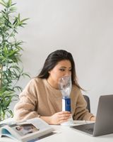 CRANE - Personal Corded Steam Inhaler - White/Blue - Top View