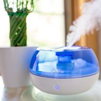 CRANE - 0.2 Gal. Personal Ultrasonic Cool Mist Humidifier - Blue/White - Top View