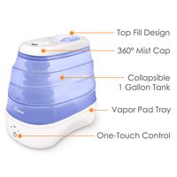 CRANE - 1 Gal. Cool Mist Collapsible Humidifier - Blue/White - Top View