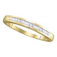 14Kt Yellow Gold Baguette Diamond Wedding Band Ring 1/4 Cttw